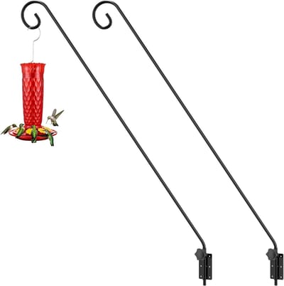 Set van 2 Metalen Wandhaken voor Vogelhuis, Plantenmand of Lantaarn - 101 cm - 180° Draaibaar