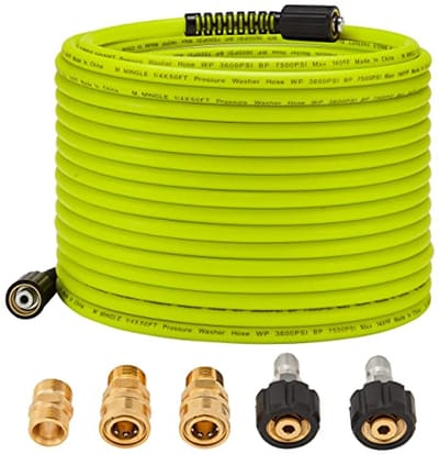 Hogedrukreinigerslang 50 FT x 1/4" - Vervangende Slang met Quick Connect Kits - 3600PSI