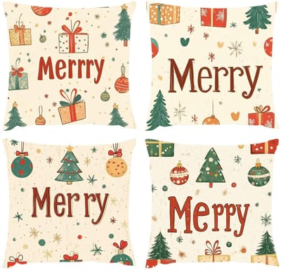 Kussenhoes 50 x 50 cm, crème, voor buiten, waterdicht, bankkussen, Kerstmis, decoratieve kussens van fluweel, behaaglijk, kussenslopen voor slaapkamer, bank, stoel, woonkamer, terras, tuin