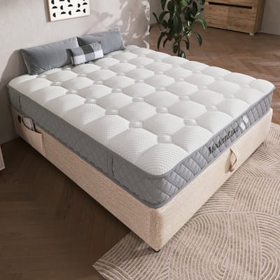 STILVORA Matras 120x200 cm Zonder Matras – Orthopedische 7-Zones Pocketveringkern – H3 Middelstevig – 20 cm – Wit