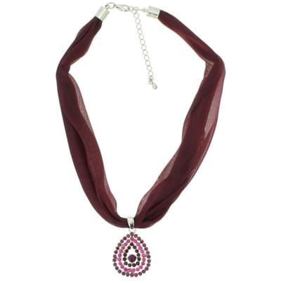 Behave - Zijde ketting met druppelvormige hanger - Elegante stijl - 41 cm