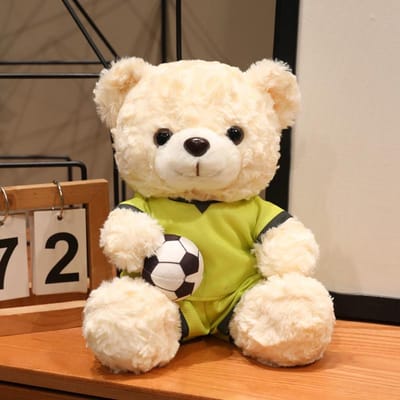 Ours en Peluche Football Fan de Football Essentiel Jouet en Peluche Souvenir du Club Souvenir du Jour de Match Cadeau Pour Supporters