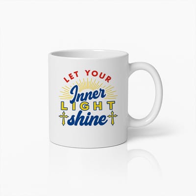 Inspirerende Mok 330ml – “Let Your Inner Light Shine” Motiverende Koffiemok, Perfect Cadeau voor Positiviteit en Geloofsliefhebbers