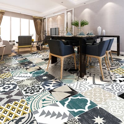 Antislip vloerstickers met beschermlaag - CHIVASSO TILES - 120x180cm - 24 stickers 30x30cm