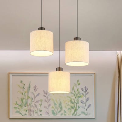 Globo LED hanglamp Thea, Ø 49 cm, 3-lamps, crème/matzwart