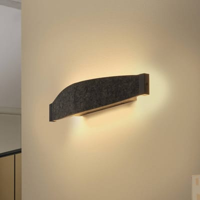 OSRAM Decor Flat Felt LED Wandlamp 13W 3000K met 450lm Grijs, Wandlamp gemaakt van Vilt en Metaal permanent geïnstalleerd