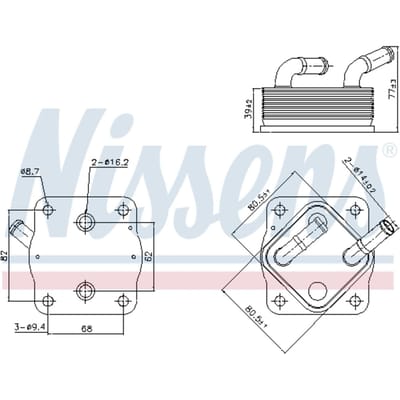 Olie radiator, motorolie NISSENS 91378