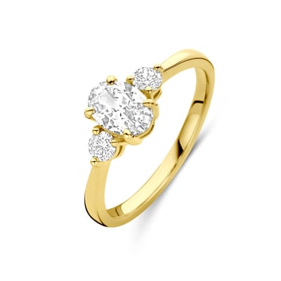 14K Geelgouden ring zirkonia 4034029