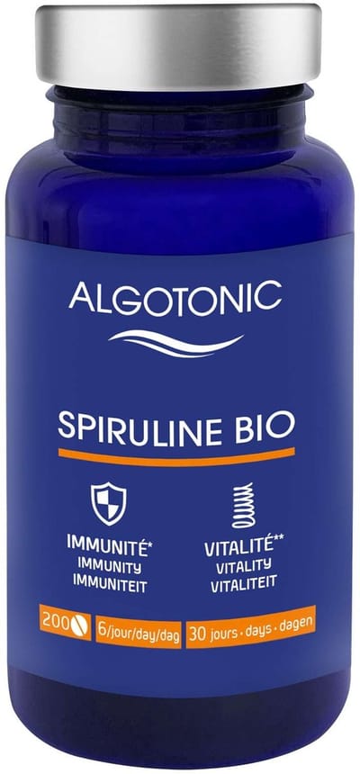 100% Pure Organische Spirulina Tabletten - Voedingssupplement - 200 Stuks - 30 Dagen Kuur