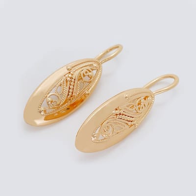 Nieuwe Trendy Ovale Bloem Hol Ongebruikelijk 585 Rosé Goud Lange Hangende Oorbellen Dames Mooi Cadeau Nieuw Dagelijkse Mode Sieraden beige