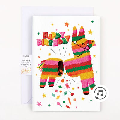 Grappige verjaardagskaart - Endless Piñata Birthday Card with Glitter and Sticker Surprise