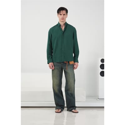 Casuele Lange Mouwen Tencel Overhemd met Knopen