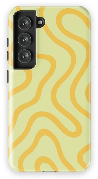 DripCase Curvy Lines Hoesje Samsung Galaxy S23 | Backcover met Mag | Design Tough Case Samsung Galaxy S23 Lemon Loop