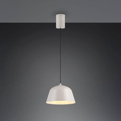 Reality Leuchten Hanglamp Tova, lichtgrijs, Ø 30 cm, metaal, E27