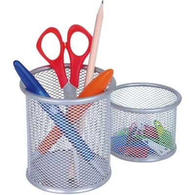 WEDO Office pennenkoker set, draadmetaal, zilver