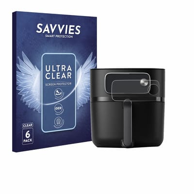 Savvies - Screenprotector voor Philips Airfryer HD9876/90 - Folie Beschermfolie transparant 6 Stuks