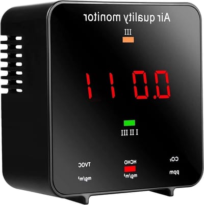 Luchtkwaliteitsmeter - Gasdetector Analyzer - Luchtkwaliteit Meten - Digitale Display - 68 x 70 x 40 mm - Zwart