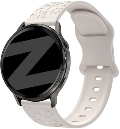 Bandz Siliconen 'Flowers' bandje geschikt voor Garmin Vivoactive 4s / Vivomove 3s / Venu 4 - 41mm / Venu 3s / Venu 2s / Forerunner 265s / Forerunner 255s - Sterrenlicht