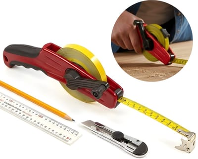 Lomera Landmeter Meetlint - Meetlint op Haspel - Meetlint Haspel - Meetlint Lange Afstand - Meetlint voor Buiten - Meetlint Tuin - Meetlint Bouw - Meetlint Uitzetlijn - Meetlint voor Bouwplaats - Meetlint voor Klussen - Meetlint voor Afstanden