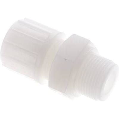 20x13mm & G3/4'' PVDF Rechte Knelfitting Buitendraad 10bar Kunststof en Polyamide