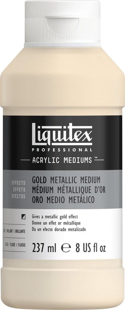 Liquitex 8408 Professional Metallic Gold Medium 237 ml – Acrylmedium voor gouden effecten, lichtvast & mengbaar