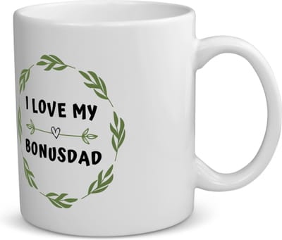 Akyol - i love my bonusdad koffiemok - theemok - Papa - liefste bonusvader - vader cadeautjes - vaderdag - verjaardag - geschenk - kado - 350 ML inhoud