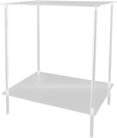 Acryl bijzettafel - Nachtkastje Salontafel - Slaapkamer opberging - Twee niveaus - 44 x 34 x 4 cm - Transparant