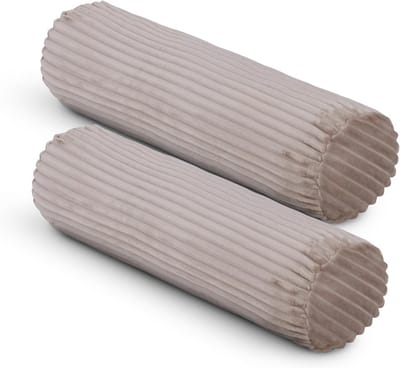 Set van 2 Zachte Sofa Kussens 70 x 20 cm - Lichte Bruine Corduroy Look - Oeko-Tex Gecertificeerd - Machinewasbare Kussenhoezen