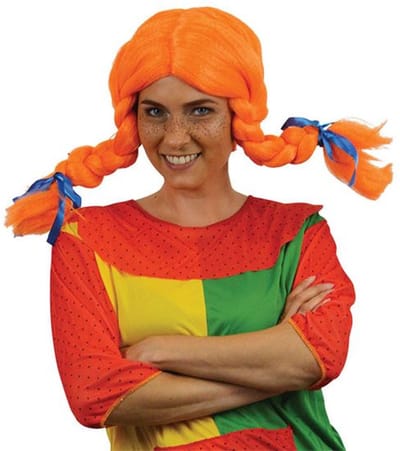 Witbaard Pruik Dames Oranje One-size