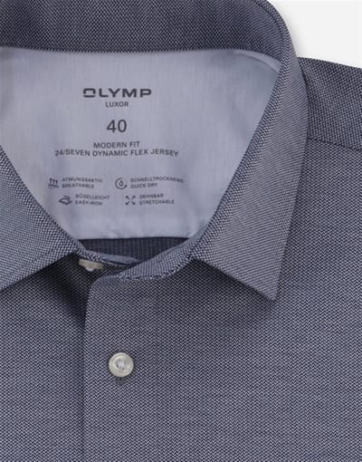 business overhemd Olymp Luxor 24/7 modern fit grijs jersey