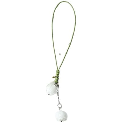 Lanières mignonnes à fleurs de tulipe pour étui de téléphone portable, porte-clés de voiture, housse de casque, à suspendre blanc