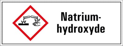 Natriumhydroxyde GHS tekststicker 200 x 75 mm