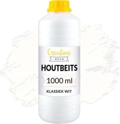 Creative Deco Houtbeits op Waterbasis | Wit 1 Liter | Sneldrogende Vernis | Niet Giftig | voor Hout, Houten Lambrisering, Beton, Baksteen, Behang en Meer