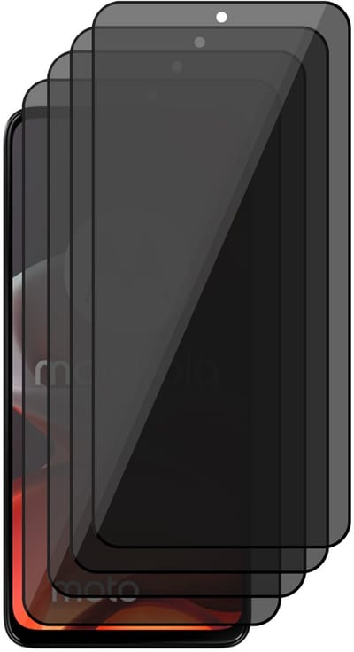 Privacy Screenprotector geschikt voor Motorola Moto G05 / G15 / G15 Power / E15 - 4x Volledig Dekkend Glas Screen Protector