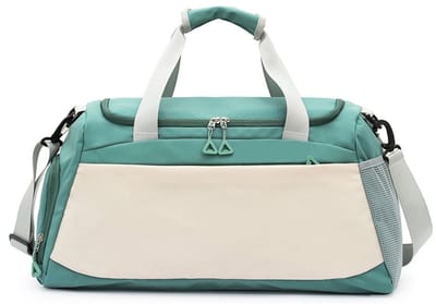 Groene sporttas met schoenenvak en waterdichte opbergzak reis sport en fitnesstas 50x23x27 cm