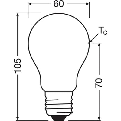 OSRAM Energy Class LED-lamp in klassieke gloeilampvorm, 7,2 W / 1521 lm, EEK A, koud wit licht (4000 K), CRI 80, gemaakt van mat loodvrij glas, E27 fitting, IP20, 60 mm diameter.