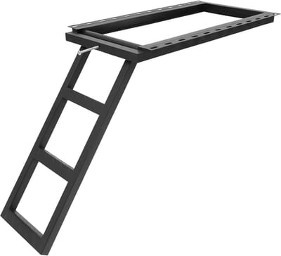 Instapladder Metaal - Uittrekbare Ladder - Vrachtwagen Instappen - Hoge Draagkracht - 3 Treden - Zwart