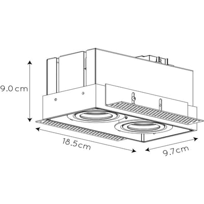 Lucide TRIMLESS - Inbouwspot - 2xGU10 - Zwart