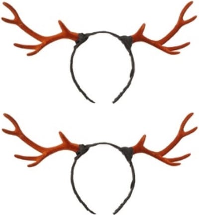 4x stuks kerst diadeems/haarbanden rendier gewei 35 cm kerstaccessoires - Kerstaccessoires/tiara/diademen