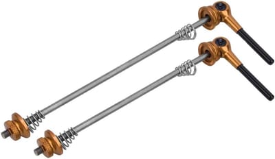Snelle Ontgrendeling voor Fietsen, Aluminium TC4T Titanium Legering Achterwiel Skewer Set voor Mountainbike en Racefiets (Goud) - Lichtgewicht, Duurzaam, Eenvoudig te Installeren