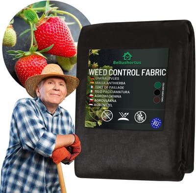 Onkruidvlies Tuinvlies Tegen Onkruid Zwart | Agrotextiel, Tuinvlies 1,6m 50g met UV-bescherming EU kwaliteit / 10 m | Hoge UV-Stabilisatie | Niet-geweven Stof Zwart | Niet-geweven Stof Opritdrainagedoek | Onkruidfolie mulchvlies Zwart