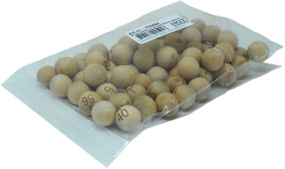 Bingo ballen 75 st.hout 20mm.genum.