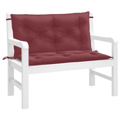 vidaXL - Tuinbankkussens - 2 - st - 100x50x7 - cm - stof - gemêleerd - wijnrood
