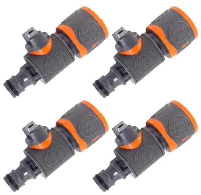 Slangkoppeling met regelventiel 1/2 inch - 4-delig set met afsluitventiel voor tuinslang