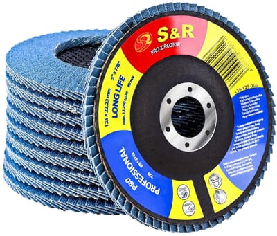 Set van 10 Lamellenschijven 125mm - P80 voor Haakse Slijpmachine - Voor Plaatstaal, Gietijzer & Roestvrij Staal