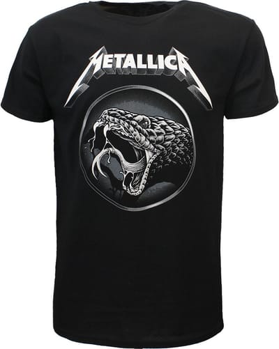 Metallica Black Album Snake T-Shirt - Officiële Merchandise - S
