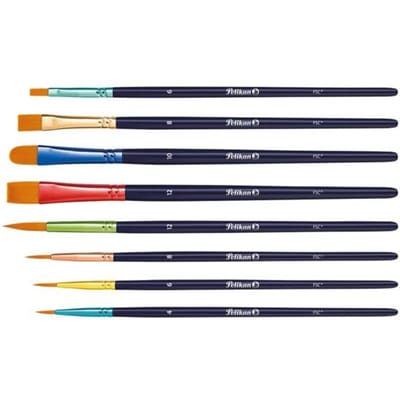 Pelikan premiumset penselen - Gesorteerd - 8 penselen