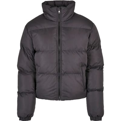 Urban Classics - Ladies Short Peached Puffer Jacket black Gewatteerd jack - L - Zwart