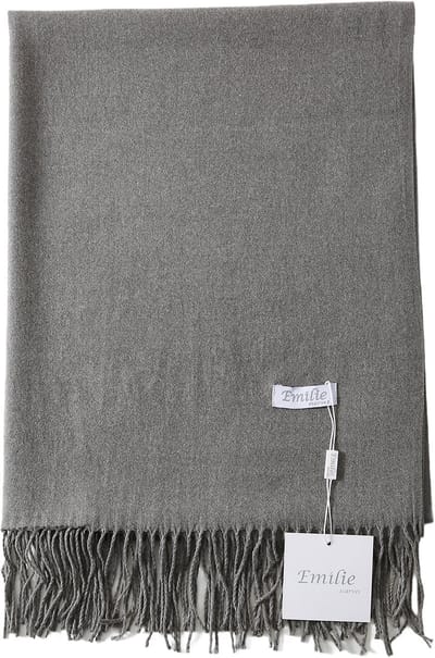 Emilie Collection - sjaal - omslagdoek - pashmina - grijs - 180X60CM - 100% Gerecycled polyester