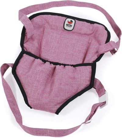 Poppendraagriem - Poppendrager - Poppen Vervoeren - Zacht Gevoerd - Tot 55 cm - Jeans Roze